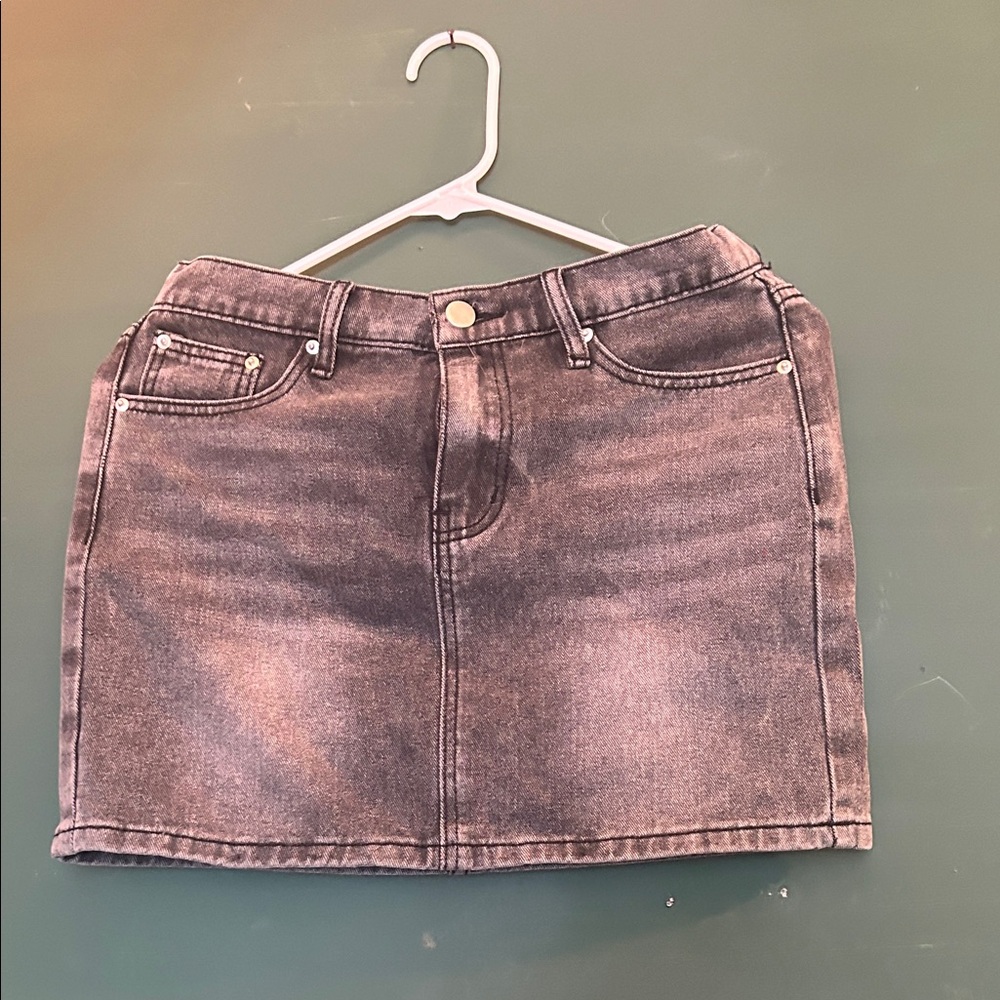 Denim Mini Skirt - Black